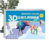 Educational Kid Collage Kit, Paper Jigsaw Collage Kit, Geometric Shape Learning,...