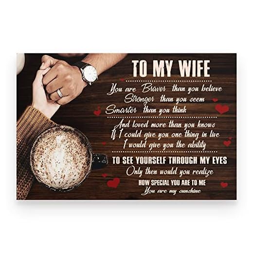 'My Wife If I Were To Live My Life Again' kanvas väggkonst, kaffe och parhand i handaffisch, fru jag älskar dig då jag älskar dig fortfarande tryck, oramad – 20 x 30 cm affisch