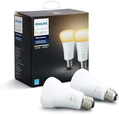 Philips 453092 Ambiance A19 2 Retail Hue White 60W LED SART Bulb Works with Alexa,Apple Homekit,Google Assistant,2-Pack