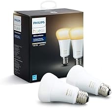 Philips Hue White Ambiance A19 2-Pack 60W Equivalent Dimmable LED Smart Bulbs (Hue Hub Required, Works with Alexa, Apple Homekit & more), Old Version, 2 Bulbs (453092)