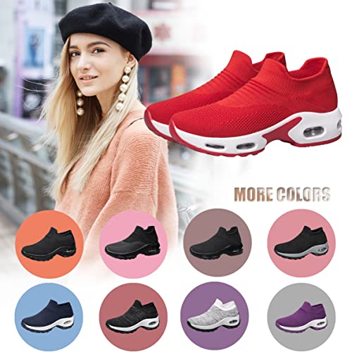 Image of YHOON Women's Slip-On Walking Shoes Sock Shoes Women Mesh Athletic Sneakers Nurse & Work Shoes