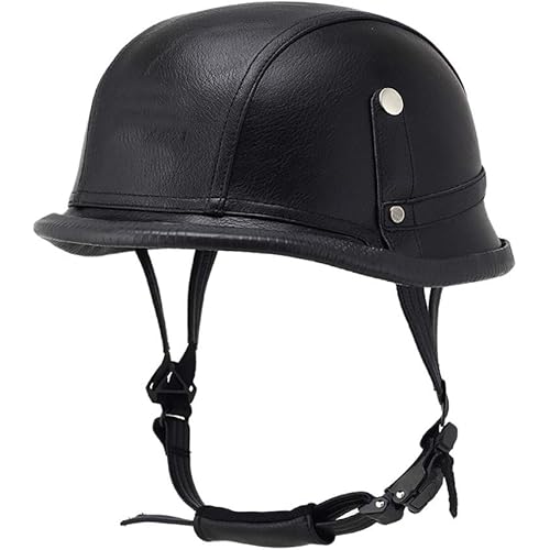 Woljay Leather Motorcycle Goggles Vintage Half Helmets Motorcycle Biker Cruiser Scooter Touring Helmet