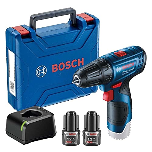 Parafusadeira Furadeira Bosch GSR 120-LI 12V com 2 baterias, 1 carregador e maleta