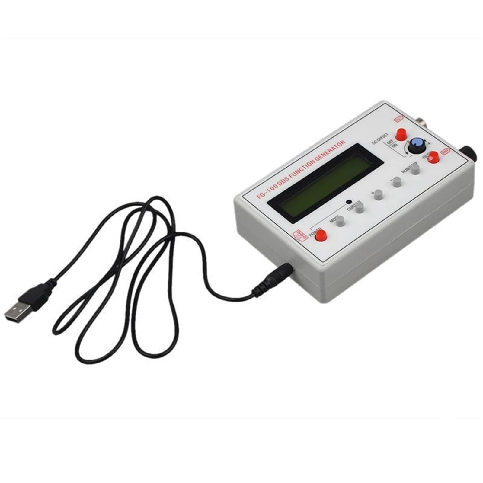FG-100 DDS función generador de señal contador de frecuencia 1Hz - 500KHz módulo de fuente de señal sinusoidal + cuadrado + triángulo + forma de onda de diente de sierra