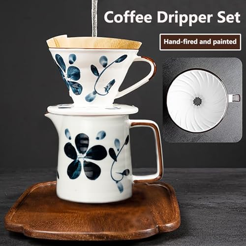 Conjunto de cafeteira com 60 ângulos, filtro e decantador para 1 a 4 pessoas, conjunto de gotejador