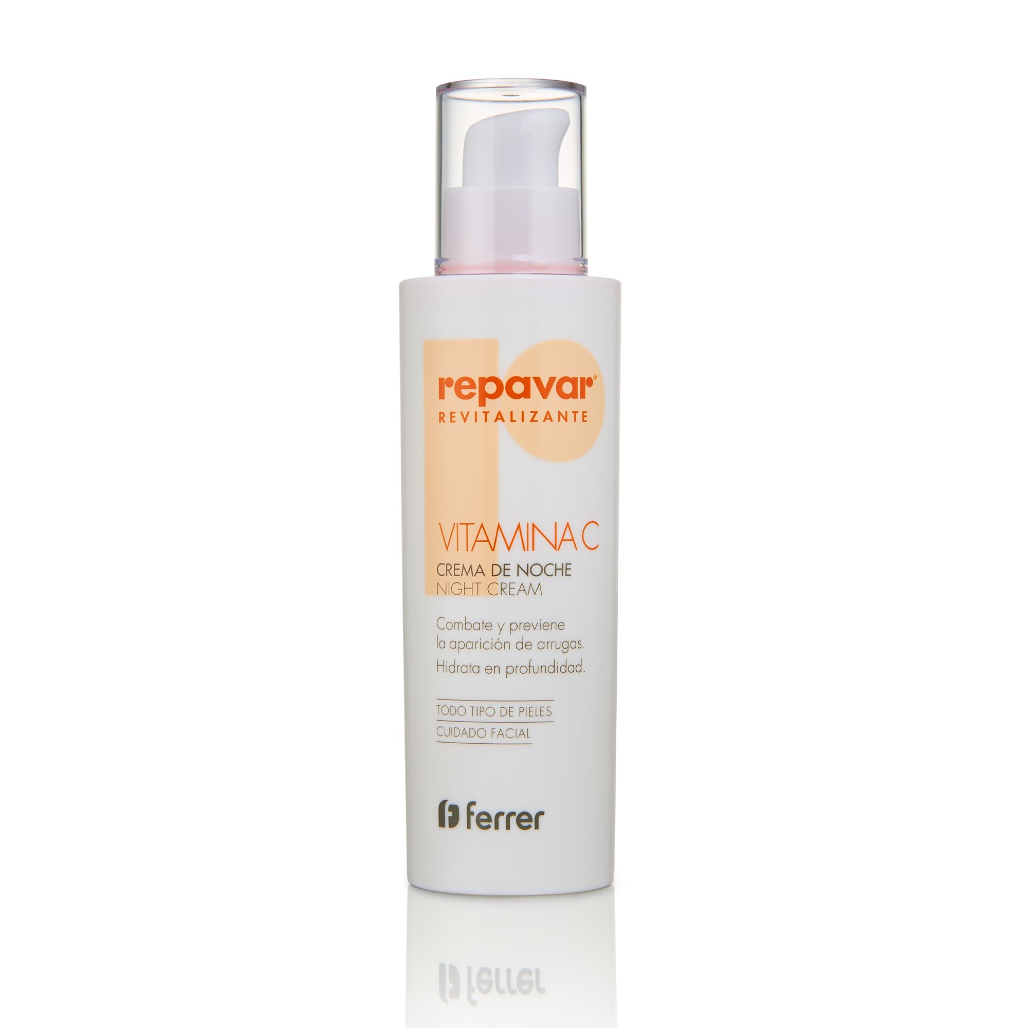 Repavar Revitalizante - Crema de Noche con Acción Hidratante - Elaborada con Vitamina C y Ácido Hialurónico - Previene la Aparición de Arrugas y Signos del Envejecimiento - 50 ml