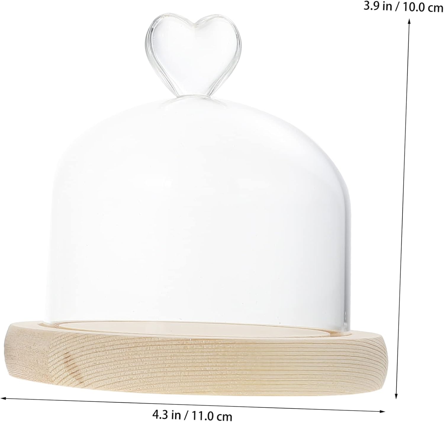 PRETYZOOM 6pcs Preserved Flower Glass Dome Creative Adornment for Landscape Display Glass Cover and Bases for Home Decor and Floral Arrangements