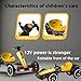 Electric Go Kart for Kids Ages 3-8, Outdoor Pedal Go Kart with Adjustable Seat & 4 Wheels, Foldable Electric Go Cart for Boys and Girls, 12V, Portable (Yellow)