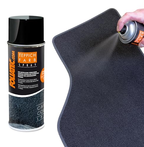 Foliatec Teppich Farbspray Auto Fussmatten Dachhimmel Spray für Stoff schwarz 400 ml