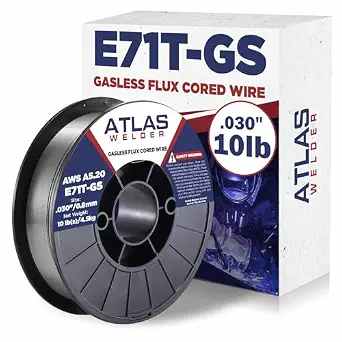 ATLASWELDER Flux Core Welding Wire, E71T-GS .030 Inch 10LB, Gasless Mild Steel MIG Welding Wire with Low Spatter for All Position Welding