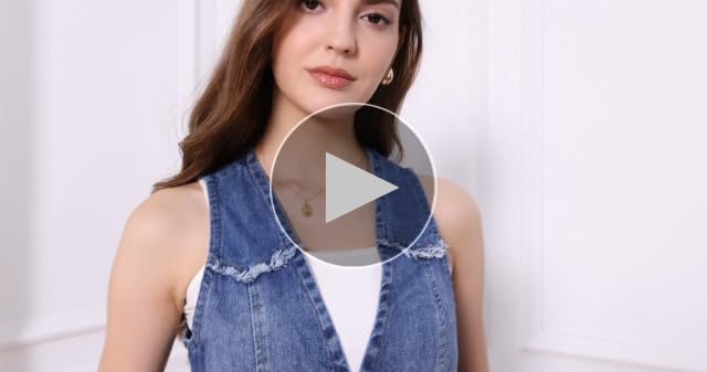 Allegra K Women's Denm Jakcet Sleeveless V Neck Button Down Casual