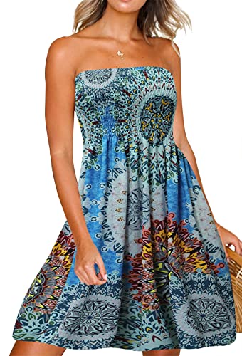 Zyyfly Cover ups for Swimwear Women Strapless Dress Beach Tube Dresses for Women Boho XL