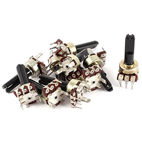 Aexit 10Pcs B104 100K Ohm 20mm Plastic Knurled Shaft Top Adjustment 3 Terminals Single Linear Rotary Taper Potentiometer Panel Pot (60fdc8970d2779fe7ac10c41319ac1dc)