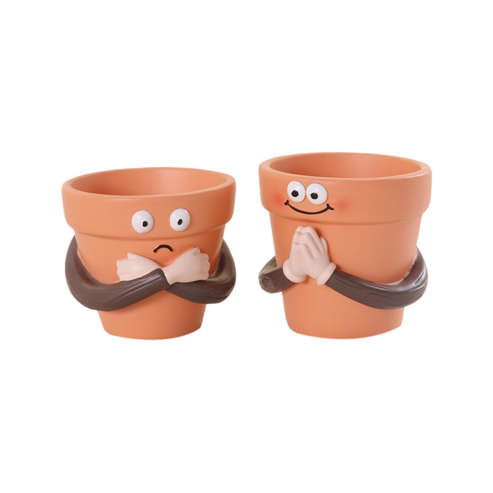 HZGFNBZ Resin Prayer Hand Planter Pots with Expressive Faces Unique Pose Flower for Succulents and Small Plant Resins Position Flower