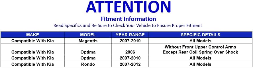 Miniatura 2 de PartsW - 4 piezas de barras estabilizadoras delanteras y traseras estabilizadoras, kit de suspensión derecha del pasajero izquierdo del conductor