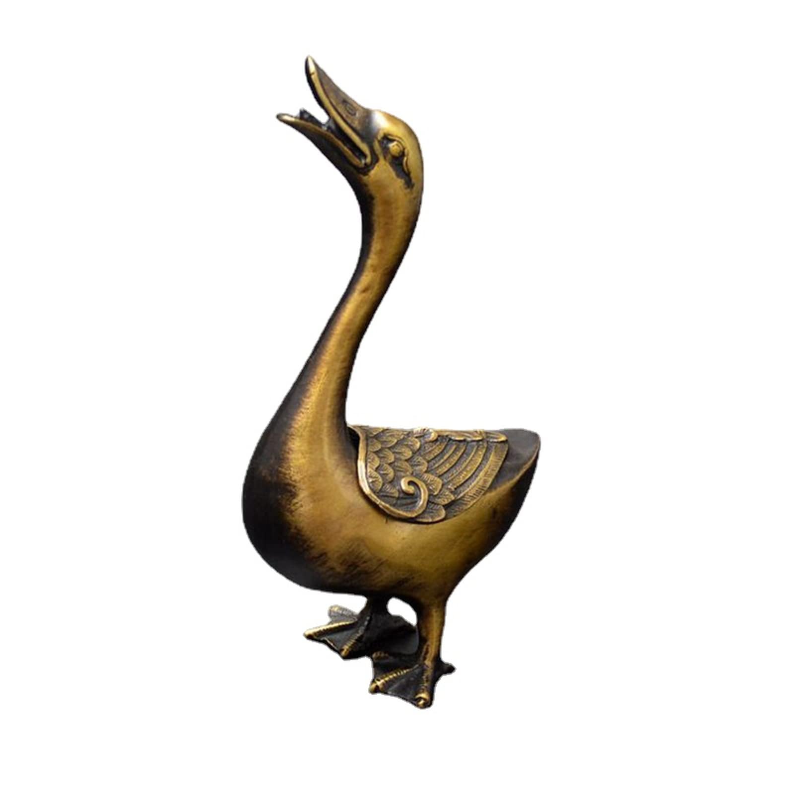NGDFGR Na Copper Duck Figurines Aromatherapy Stove Desktop Ornaments,Animal Duck Statue Incense Burner Lucky Home Bonsai Garden Decorations