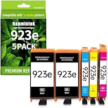with Chip 5 Pack 923e 923 Ink Cartridges Combo Pack Compatible for HP 923XL Ink Cartridge Set for OfficeJet Pro 8135e 8135 e 8139e 8139e 8138e 8122e Printer 2*Black 1*Cyan 1*Yellow 1*Magenta