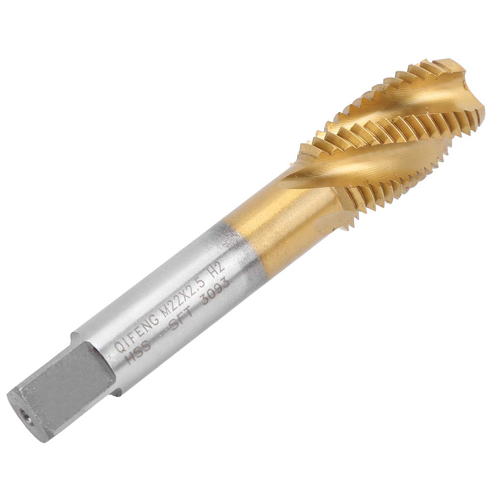 Metric Tap Set, Tap Set M22 X 2.5mm Spiral Flute Tap Tip Containing Cobalt Drill Tap Set for Machine High Speed Steel Bit