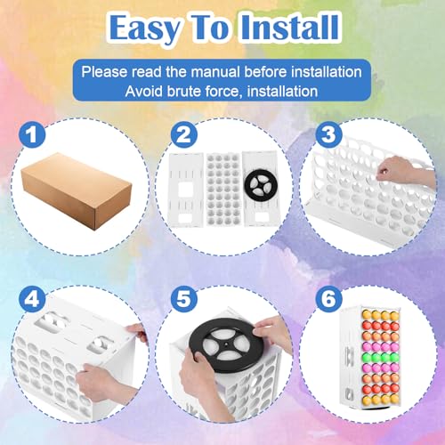 Image of 360 Acrylic Paint Organizer, 72 Holes, 2 Oz Craft Paint Holder Rack, White