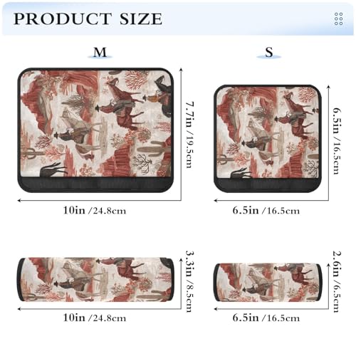 Image of Vintage Cowboys on Horses Cactus Desert Seat Belt Cover Pad 2 Pcs Soft Cute Seatbelt Covers Protector Support Head Neck Shoulder Strap for Car Seats High Chair Backpack for Adults Kids Women Me