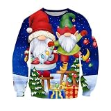 Men Sweatshirt 3D Printing Men Trend Sweater Casual Loose Men Round Neck Long Sleeve Sweatshirt Christmas Series Couple Outfit Men Sweatshirt M-013 XXL