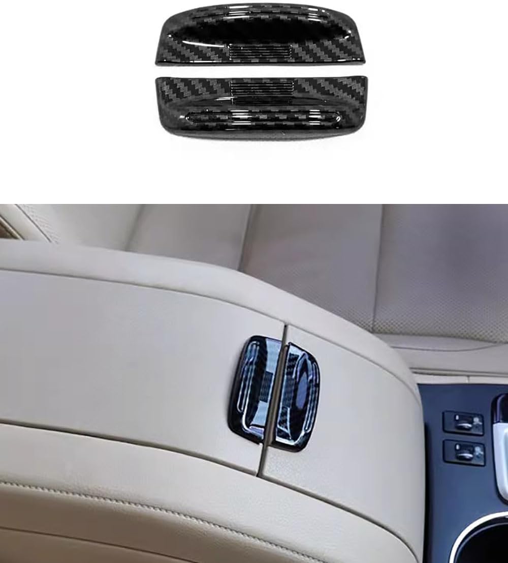Car Accessories Fit for Toyota Highlander 2015-2019 ABS Interior Console Armrest Box Edge Sequins Trim 2PCS Set （Carbon Fiber）