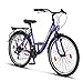 Chillaxx Bike Strada Premium City Bike in 26 und 28 Zoll - Fahrrad für Mädchen, Jungen, Herren und Damen - 21 Gang-Schaltung - Hollandfahrrad Citybike (26 Zoll, Purple V-Bremse)