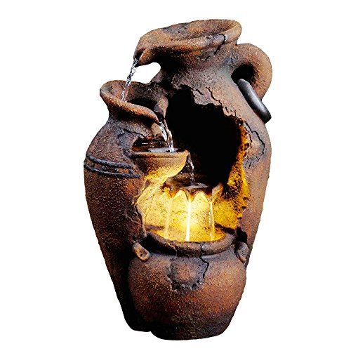 Old Fashion Pot Outdoor Fountain With Led Light #TOP4