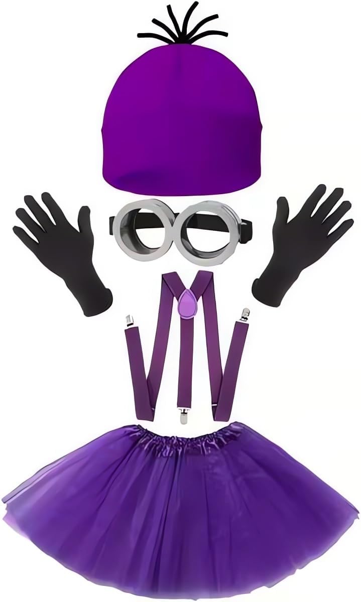 5PCS Purple Halloween Costume Accessories for Women,Halloween Cosplay Party Set Easy to Wear