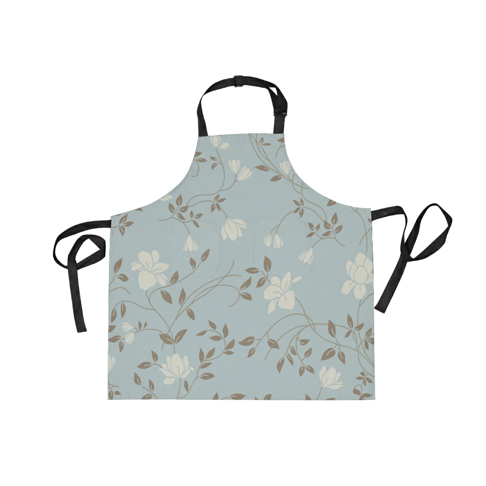 Sawhonn Fiore Moda Artistico Floreale Grembiule da Cucina Chef Donna Uomo Cuoco Regolabile Grembiuli con 2 Tasche da 1pz Ristorante Cottura BBQ Bar Cameriere