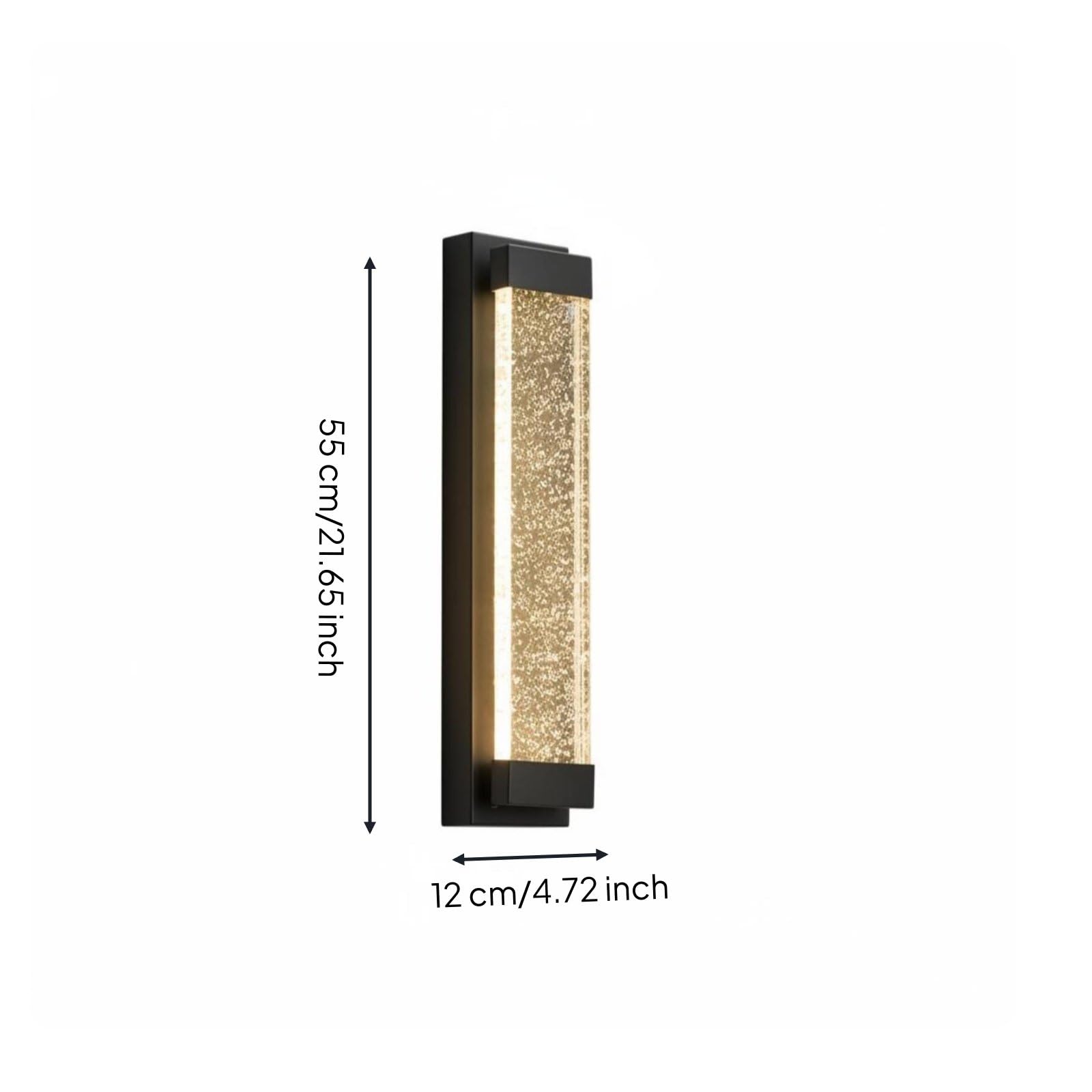 Gralara Lampe Murale Étanche Branchement Secteur Applique Murale Nordique Blanc Chaud 3000K Éclairage Extérieur pour Balcon, Terrasse, Entrée, 55 Cm, Modèle Standard Sans Projecteur