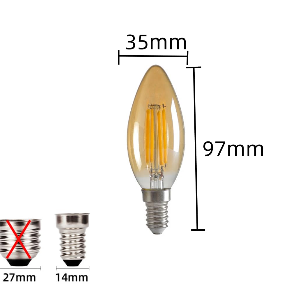 10 Pezzi C35 E14 4W 220V Lampadina LED Lampadina retrò Camera Lampada Negozio Lampadina Tavolo Luce Scrivania Faretto Illuminazione Vivere Bianco Caldo