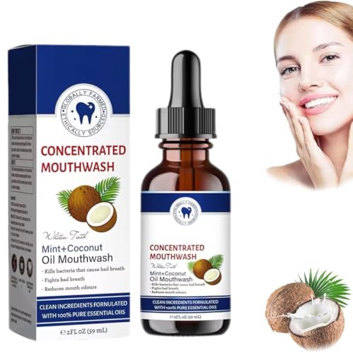 Coconut Fresh Oil-Pulling Collutorio, Collutorio all'olio di cocco, Alito fresco e collutorio sbiancante, Collutorio alla menta e cocco, Alito fresco (1 pezzi)