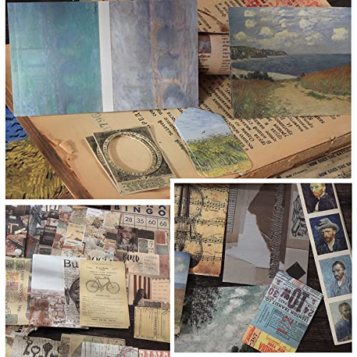 Yodely 200Pcs Vintage Scrapbooking Supplies Pack, Retro Journaling Supplies Kit Aesthetic Collection Paper And Stickers For Diy Art Bullet Junk Journals Notebook Album Embellishment Supplies -Art #TOP2
