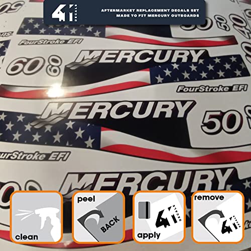 Image of 411 Decals Aftermarket Replacement Compatible with 9.9 (2005-2007) Outboard Decal (Sticker) Set