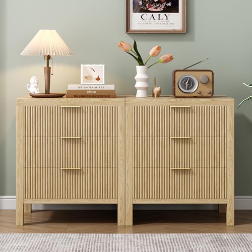 Jzxshd Nightstand With 6 Drawers, Dresser And Nightstand Sets, Bedside Tables, Mid Century Nightstands With 6 Wide Drawers For Bedroom, Kids’ Room thumb #1