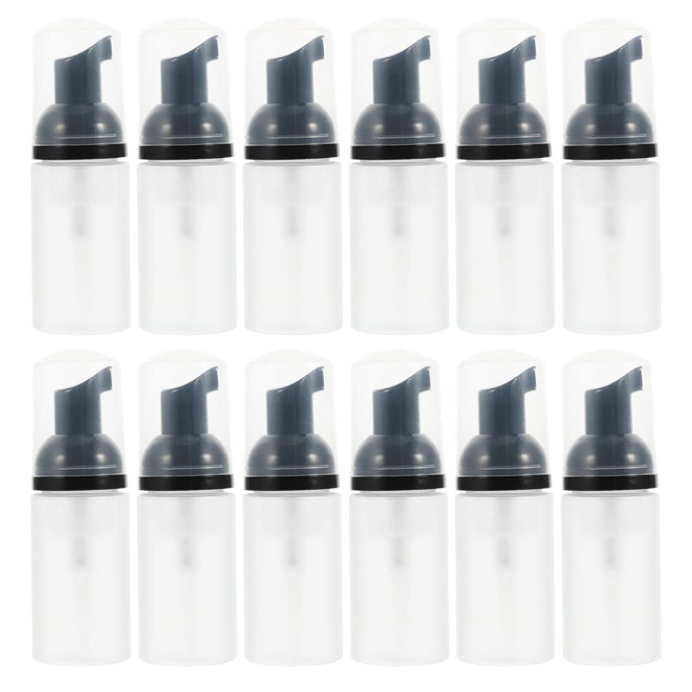 Flacon Pompe Moussant Rechargeable Pet Noir, Lot de 15 pour Voyage