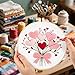 Heart Flower Embroidery Kits for Beginners Adults, Pink Embroidery Starter Kits, Counted Cross Stitch Kits for Adults Anniversary Valentine's Day Gift, Embroidery Hoops, Fabric Thread & Video Tutorial