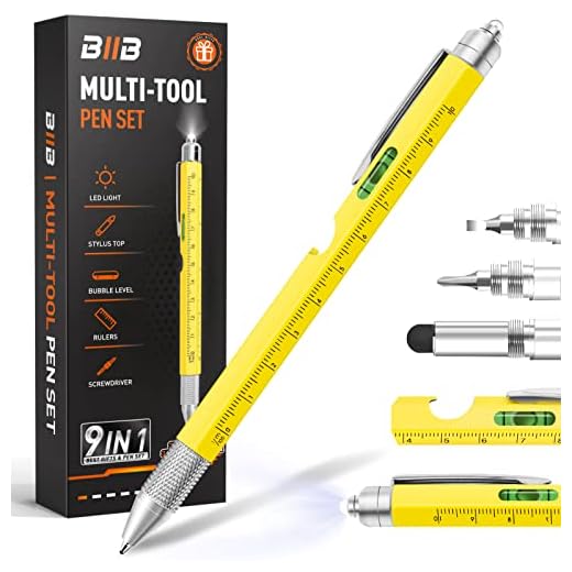 BIIB Stocking Stuffers Gifts for Men, 9 in 1 Multitool Pen, Gifts for Dad Cool Gadgets for Men Gifts, Unique Mens Gifts for Christmas, Husband, Grandpa, Dad Gifts from Daughter