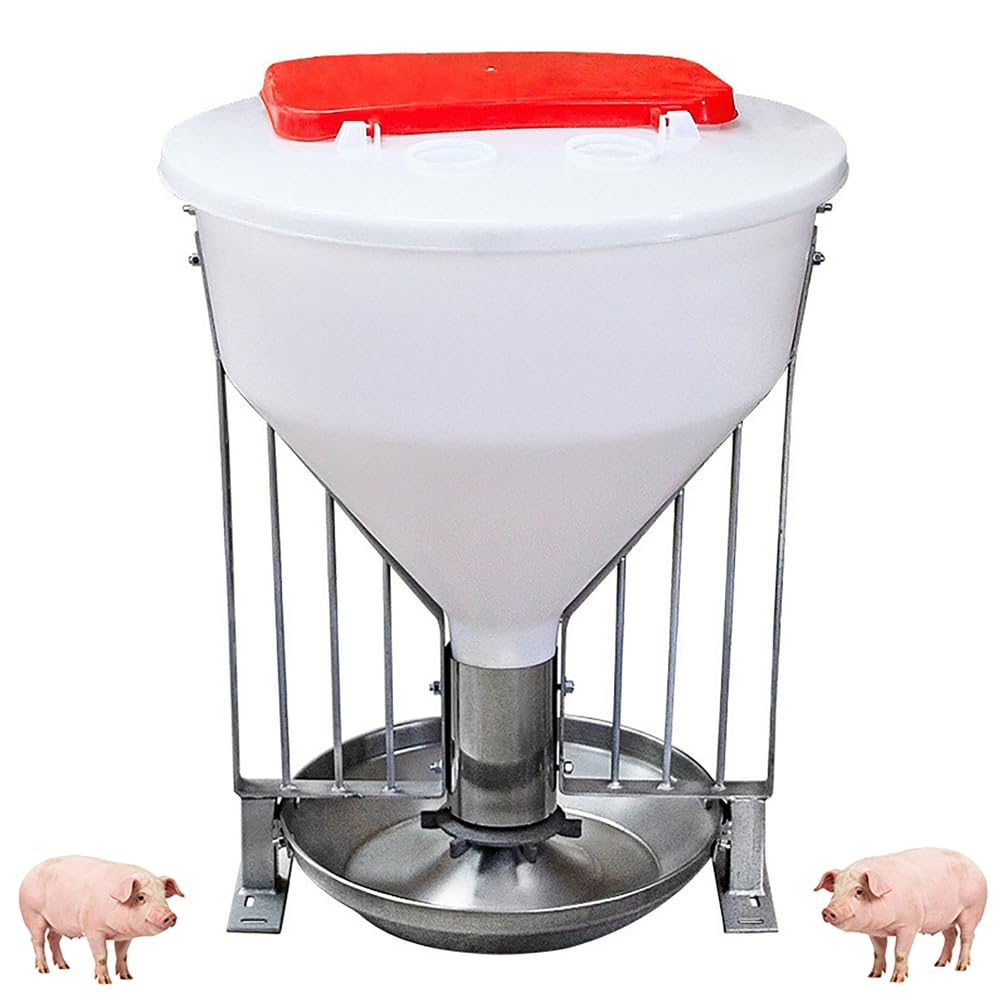 WYRNOBRX Poultry Feeding Equipment Chicken Feeder Hog Feeder Livestock Pig Trough Stainless Feed Outdoor Farm Small Chicken Feeder for Poultry Poultry Chick Rodent,Silver/A