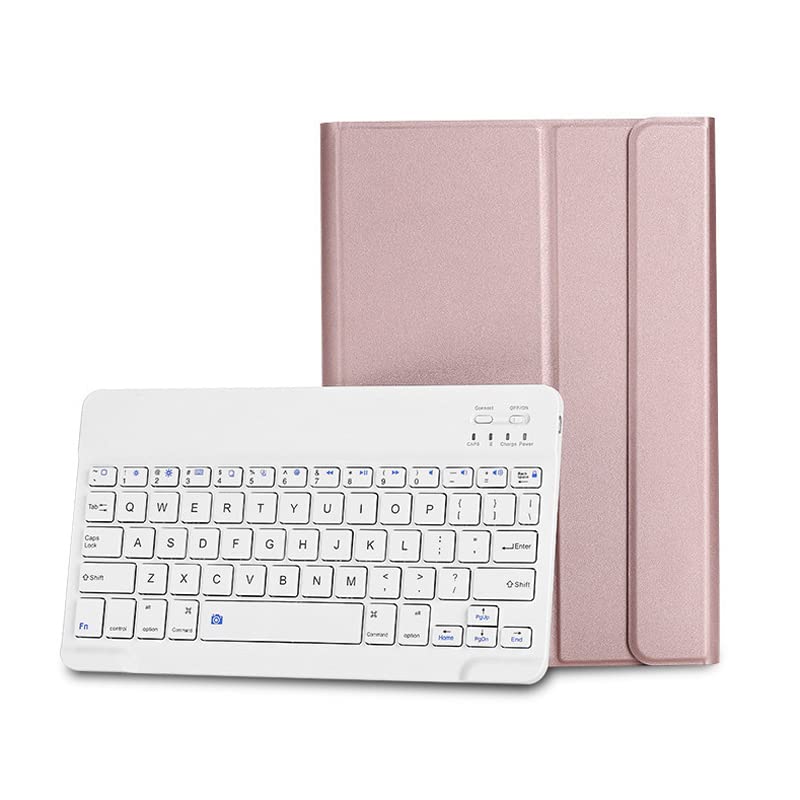 WDBZTJ Funda con Teclado para Samsung Galaxy Tab A7 Lite 8,7' 2021, Funda Protectora con Español Teclado Inalámbrico Desmontable para Galaxy Tab A7 Lite 8,7' (SM-T225/T220),Rosado