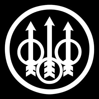 Beretta Firearms Logo - Vinyl 3" wide (Color WHITE) decal laptop tablet skateboard car windows stickers - by So Cool Stuf