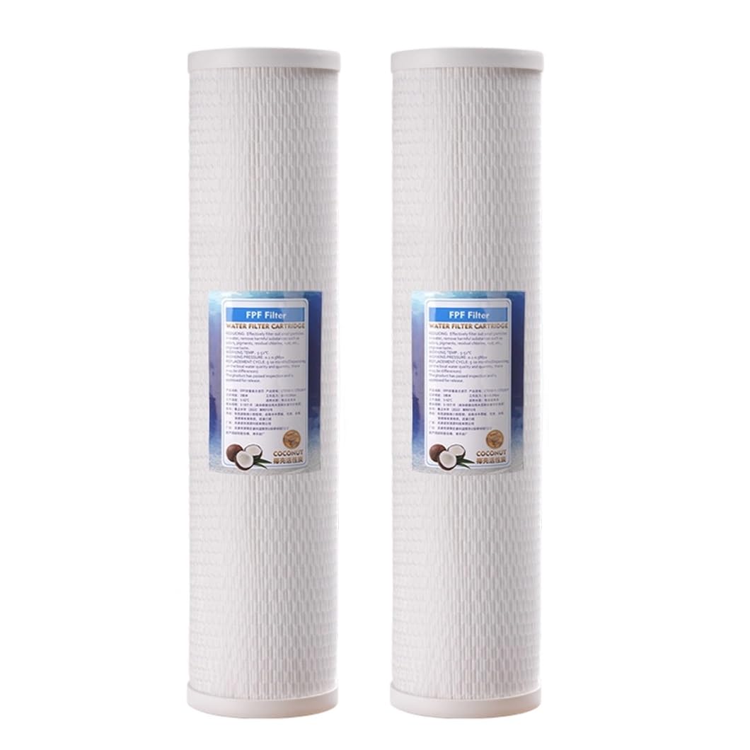 Lot De 2 Cartouches Filtrantes Anti-tartre Au Charbon Actif 20x4.4in, Adaptées Aux Systèmes De Purification D'eau Domestiques Et Aux Systèmes De Filtration Industriels