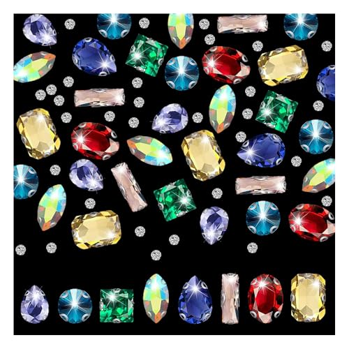 HMCEY 240 Piezas Pedreria Cristal para Coser,Brillantes para Ropa,Pedreria para Vestidos,Cristales Strass para Coser,Piedras Imitacion Diamantes para Manualidades,Rhinestones para Zapatos, Bolsos