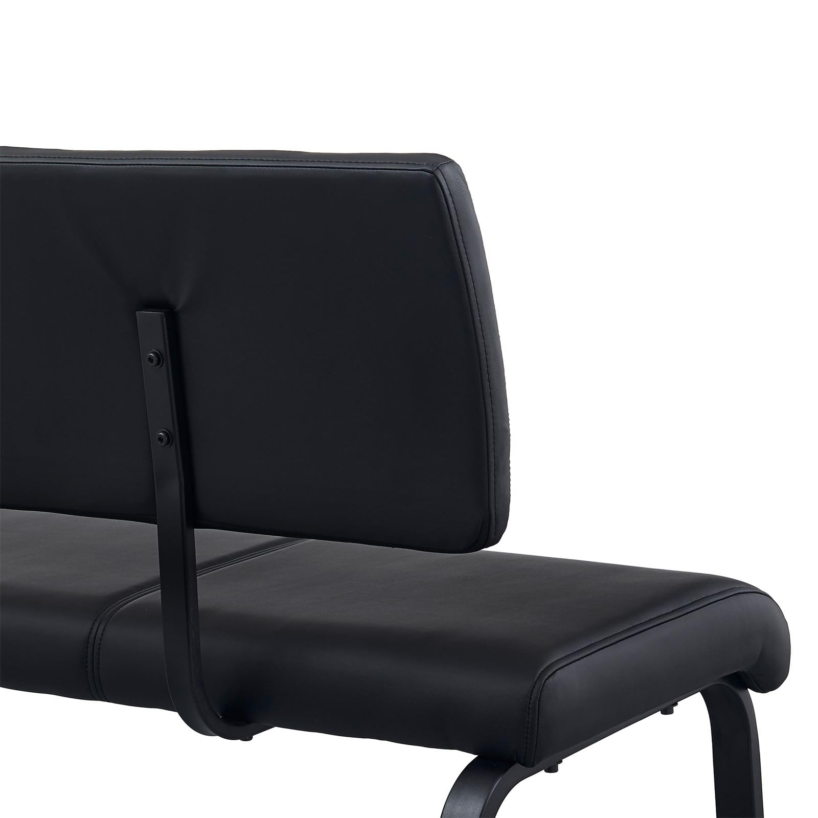 IDIMEX Banc Design Vilas siège avec 3 Places, Banquette d'intérieurau piètement Noir et Dossier au revêtement synthétique Noir