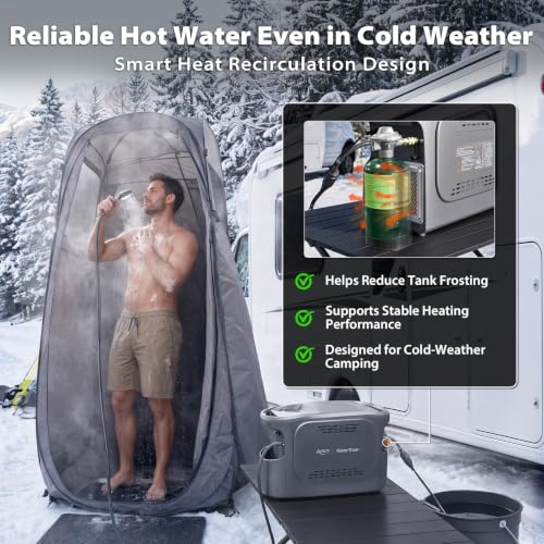 GEERTOP AMOS Calentador de Agua Portátil a Propano para Camping con Bomba y Ducha miniatura 5