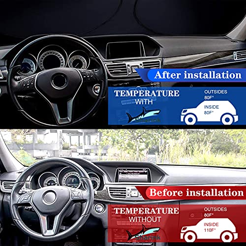 Sholer Car Sun Shade For Windshield With Cute Love At First Sight Design, Foldable Auto Window Sunshade,Blocks Uv Rays To Keep Your Vehicle Cool,Easy To Install(Large Size 63 X 35 Inches) #TOP2