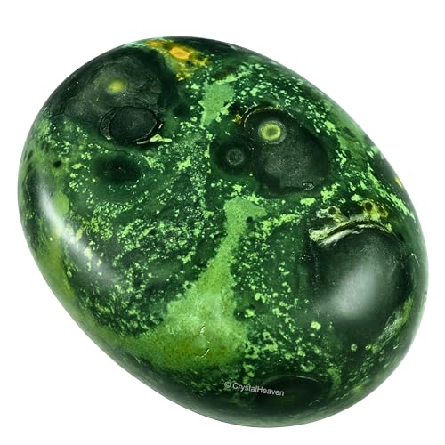 Image of Certified Kambaba Jasper Crystal Palm Pebbles Stones for Anxiety Stress Relief Massage - AAA Grade Original Healing Gemstone Agate Palm Stone for Yoga Meditation Spiritual Reiki Feng Shui