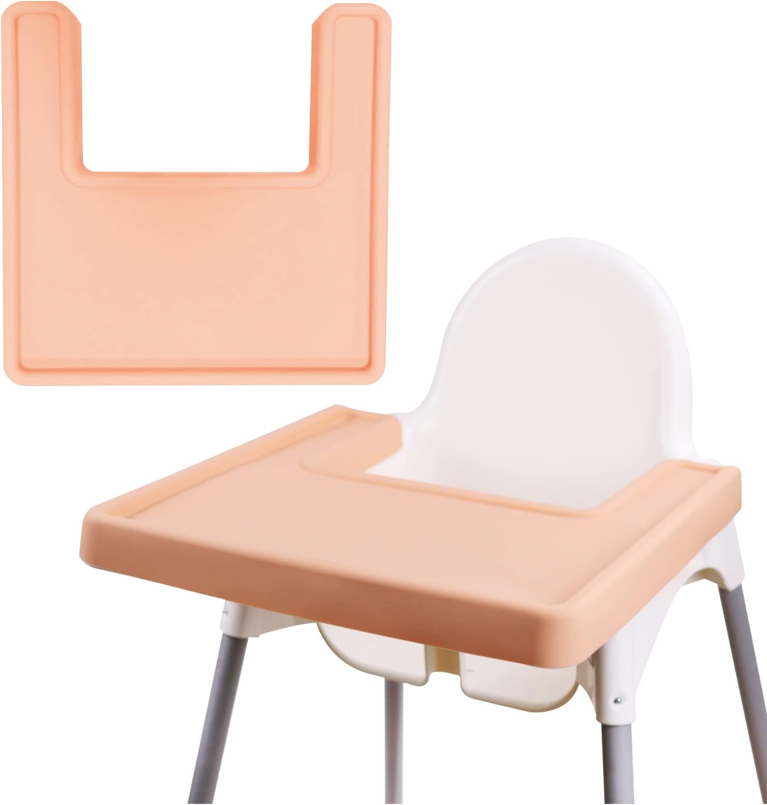 LomgwumyHigh Chair Placemat, Durable for Ikea High Chair Placemat, All-inclusive Dining Chair Cushion, Clean and Hygienic, Suitable for Ikea Antilop Highchai, for Toddlers and Babies (Apricot)