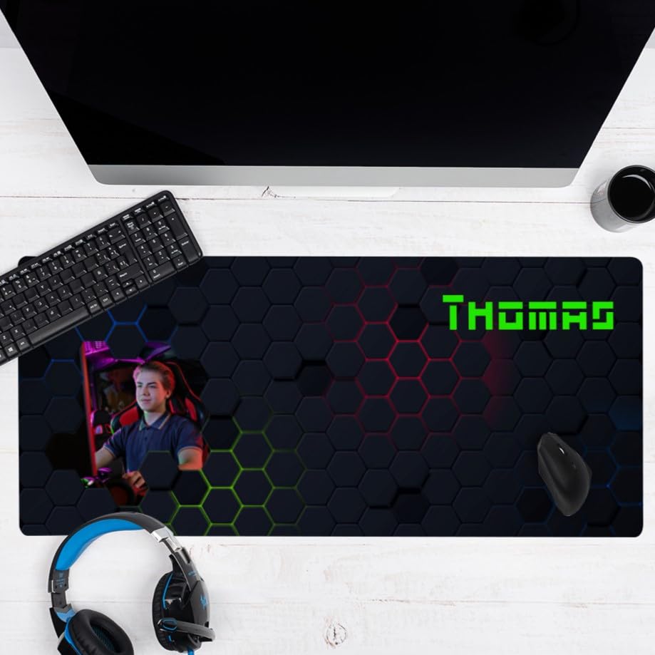 Wanapix | Alfombrilla Gaming XXL 90x40cm | Alfombrilla de Ratón Personalizada Tamaño XXL Jugar con Mayor Precisión | Alfombrilla Gaming con Base Antideslizante (con Foto)